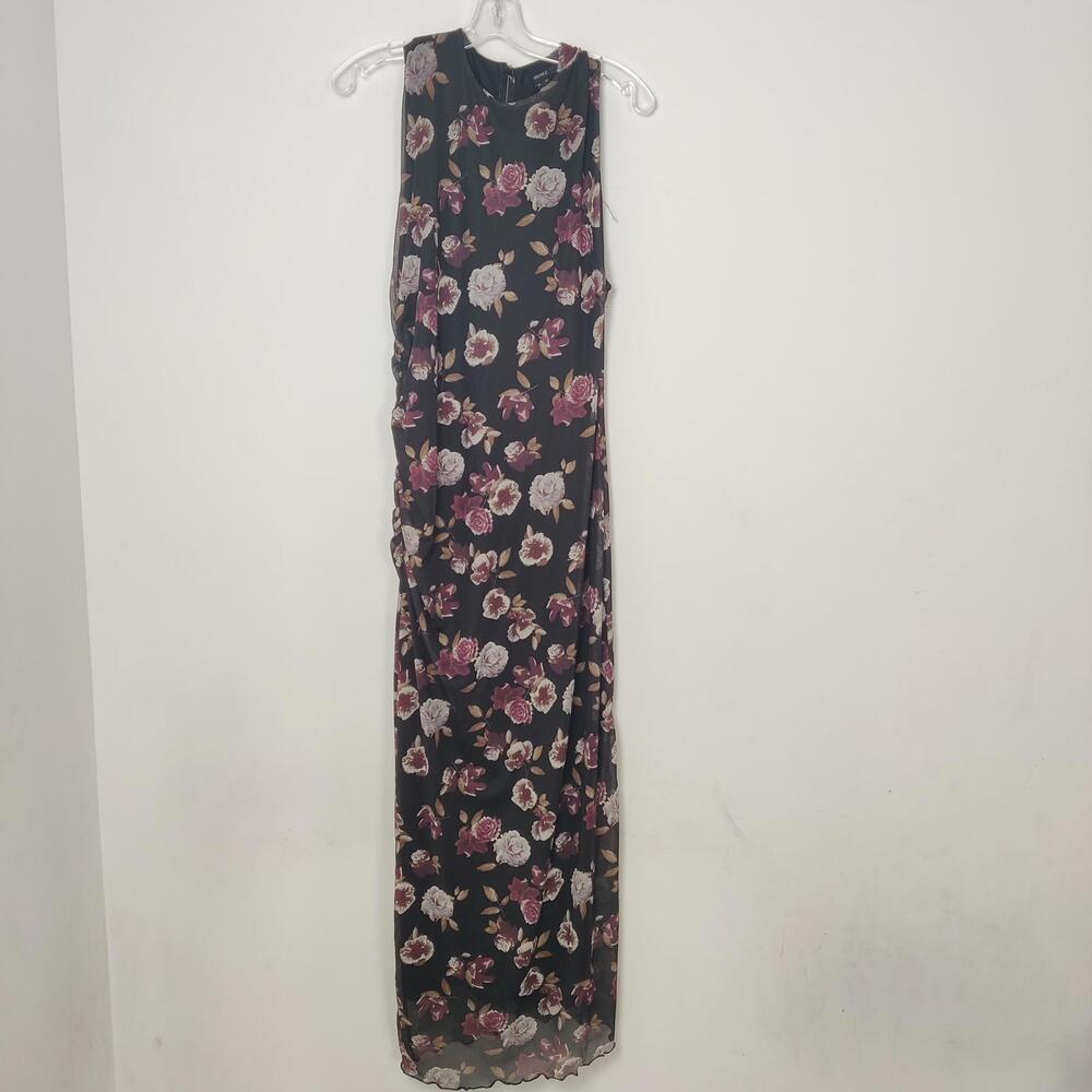 Forever 21 Black Floral Sleeveless Maxi Dress Boho Chic Summer Staple Bodycon